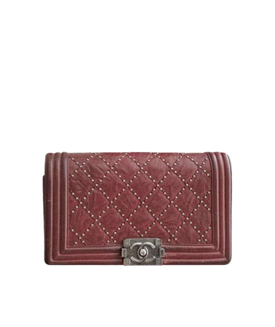 CHANEL Бордовая кожаная сумка через плечо, фото 1