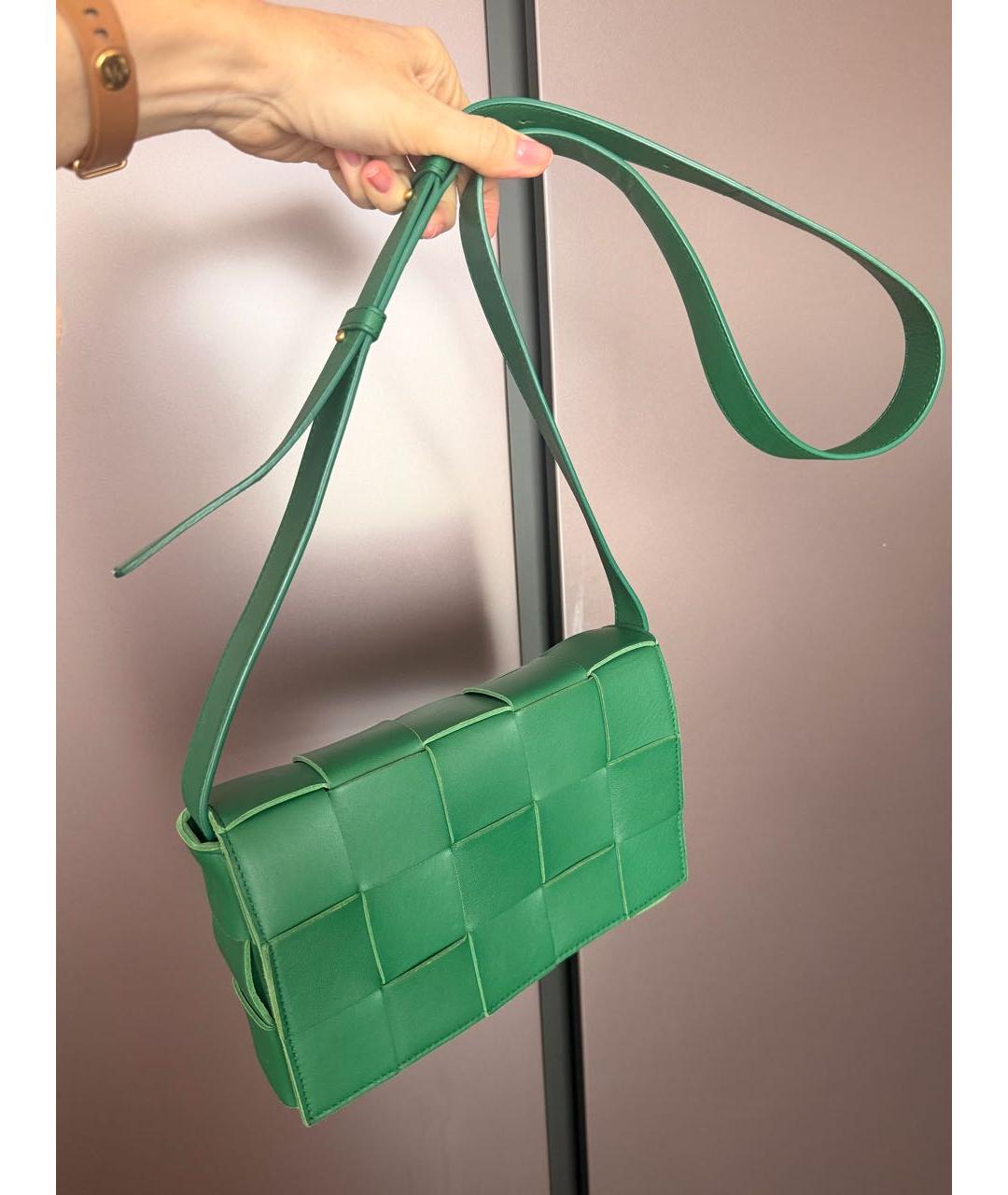 BOTTEGA VENETA Зеленая кожаная сумка через плечо, фото 2