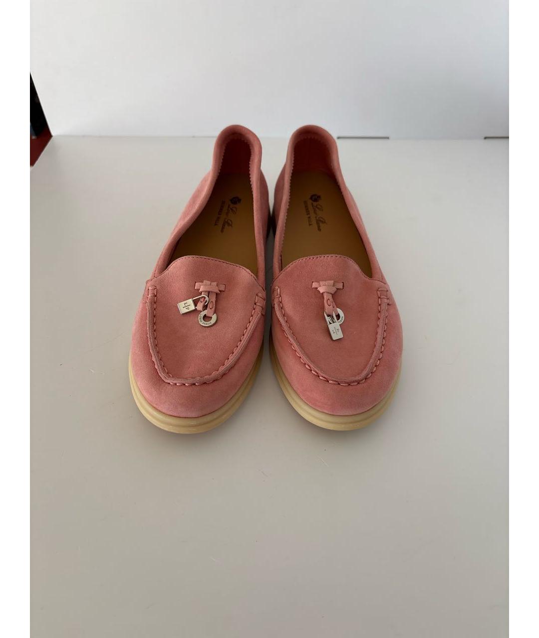 LORO PIANA Розовые замшевые лоферы и мокасины, фото 2