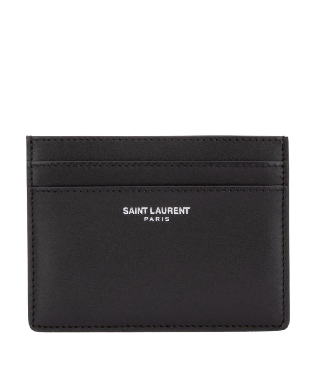 SAINT LAURENT Черный кожаный кошелек, фото 3