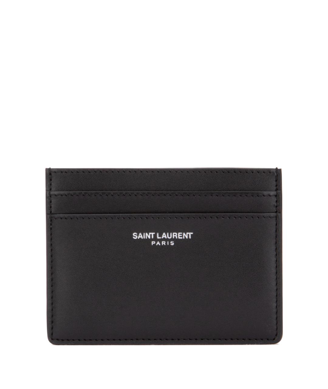 SAINT LAURENT Черный кожаный кошелек, фото 1