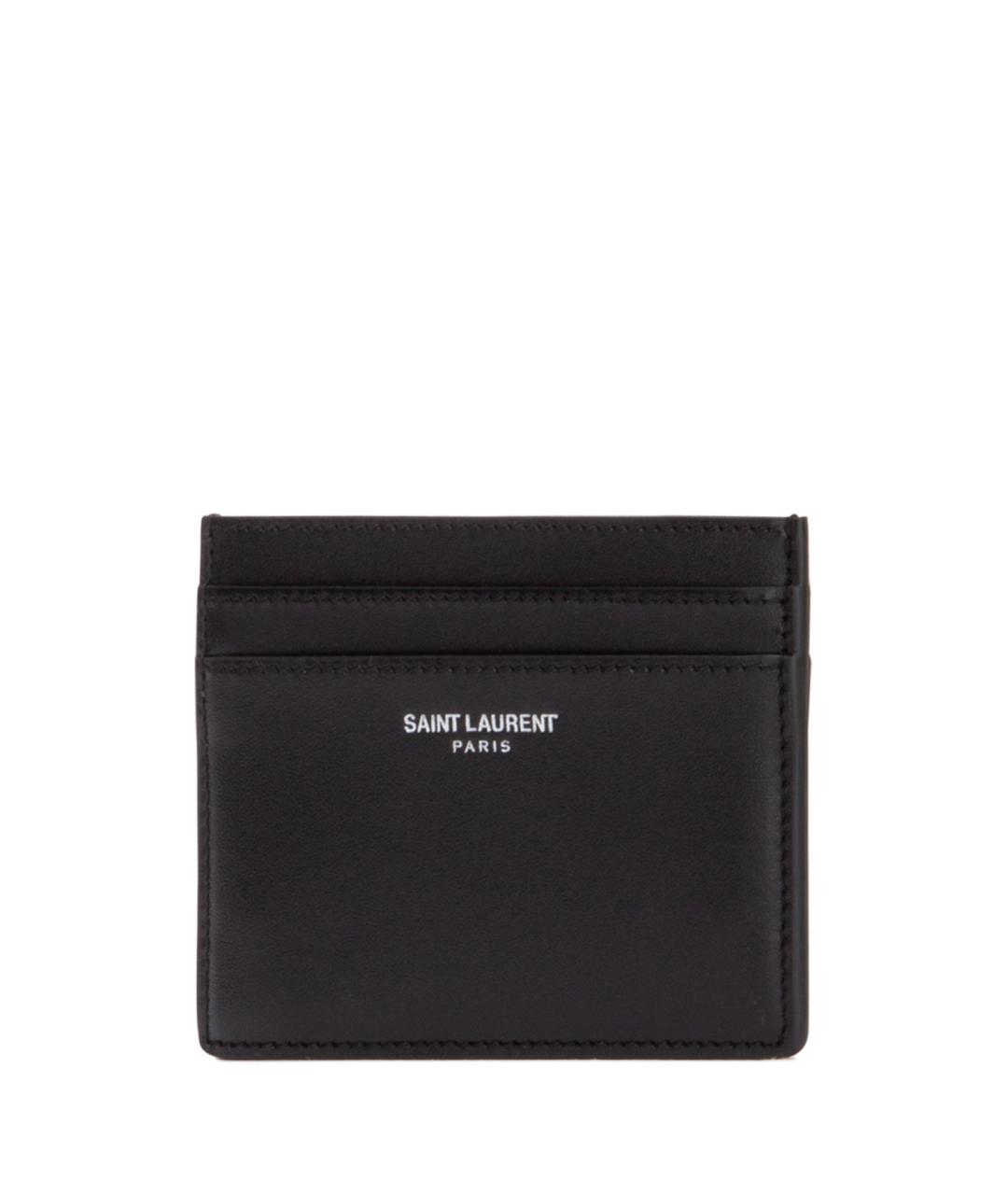 SAINT LAURENT Черный кожаный кошелек, фото 2