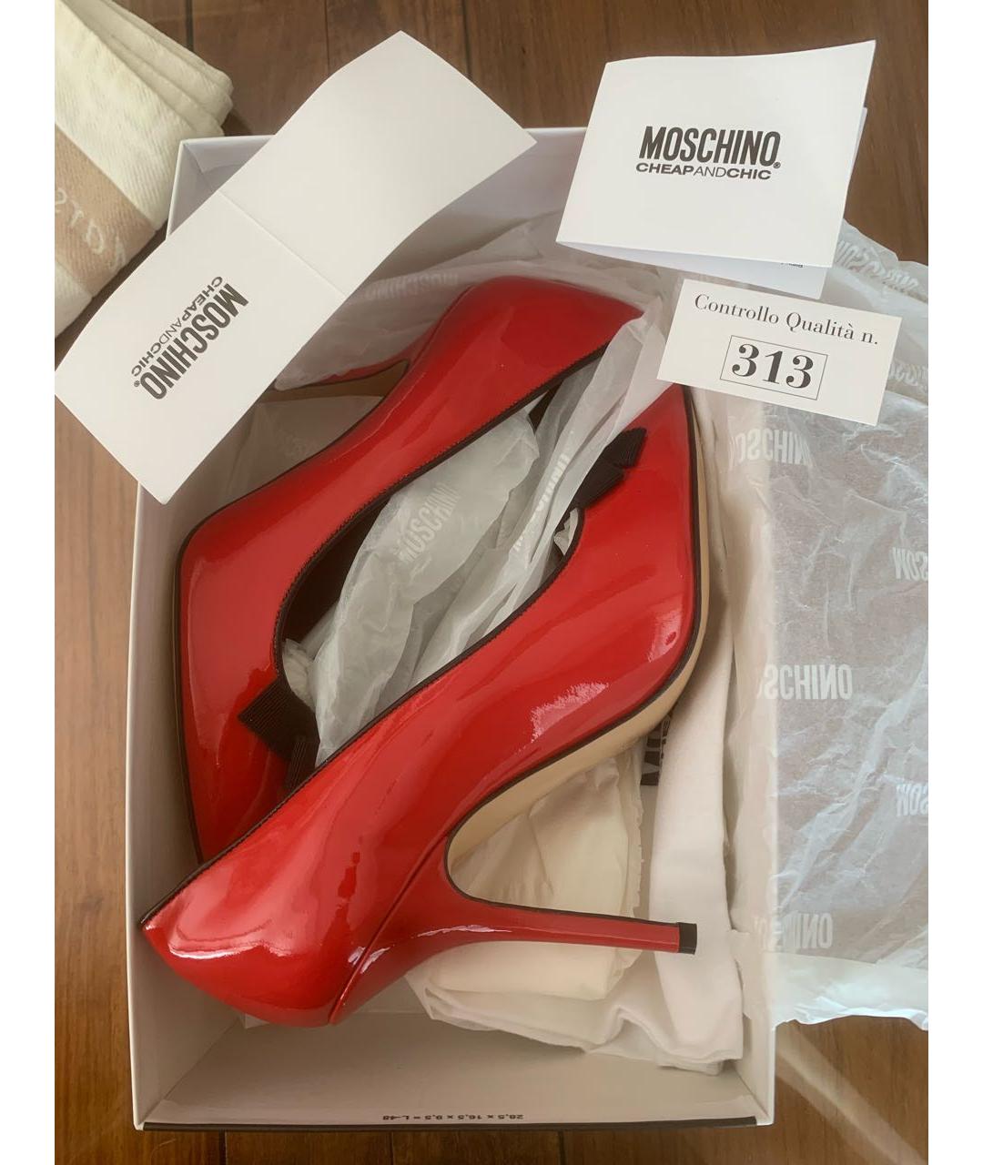 MOSCHINO Красные туфли из лакированной кожи, фото 6