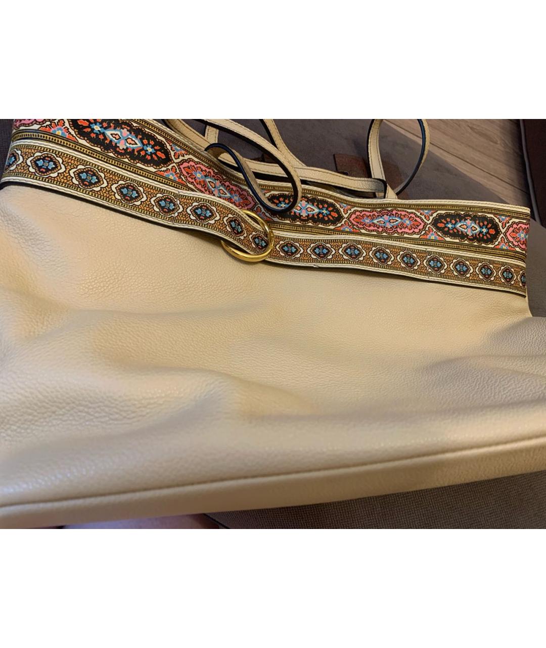 ETRO Бежевая кожаная сумка тоут, фото 2