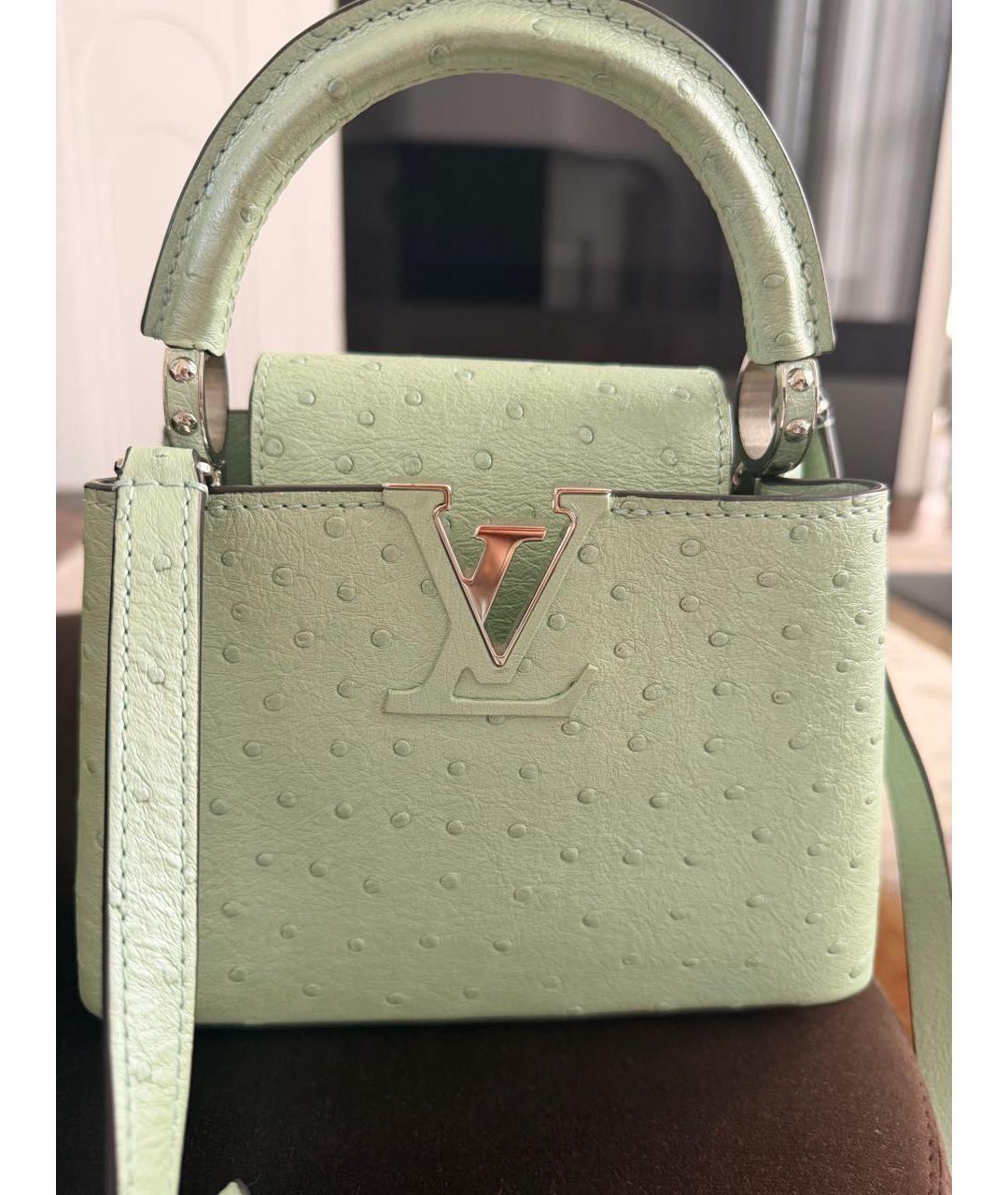 LOUIS VUITTON Салатовая сумка через плечо из экзотической кожи, фото 5