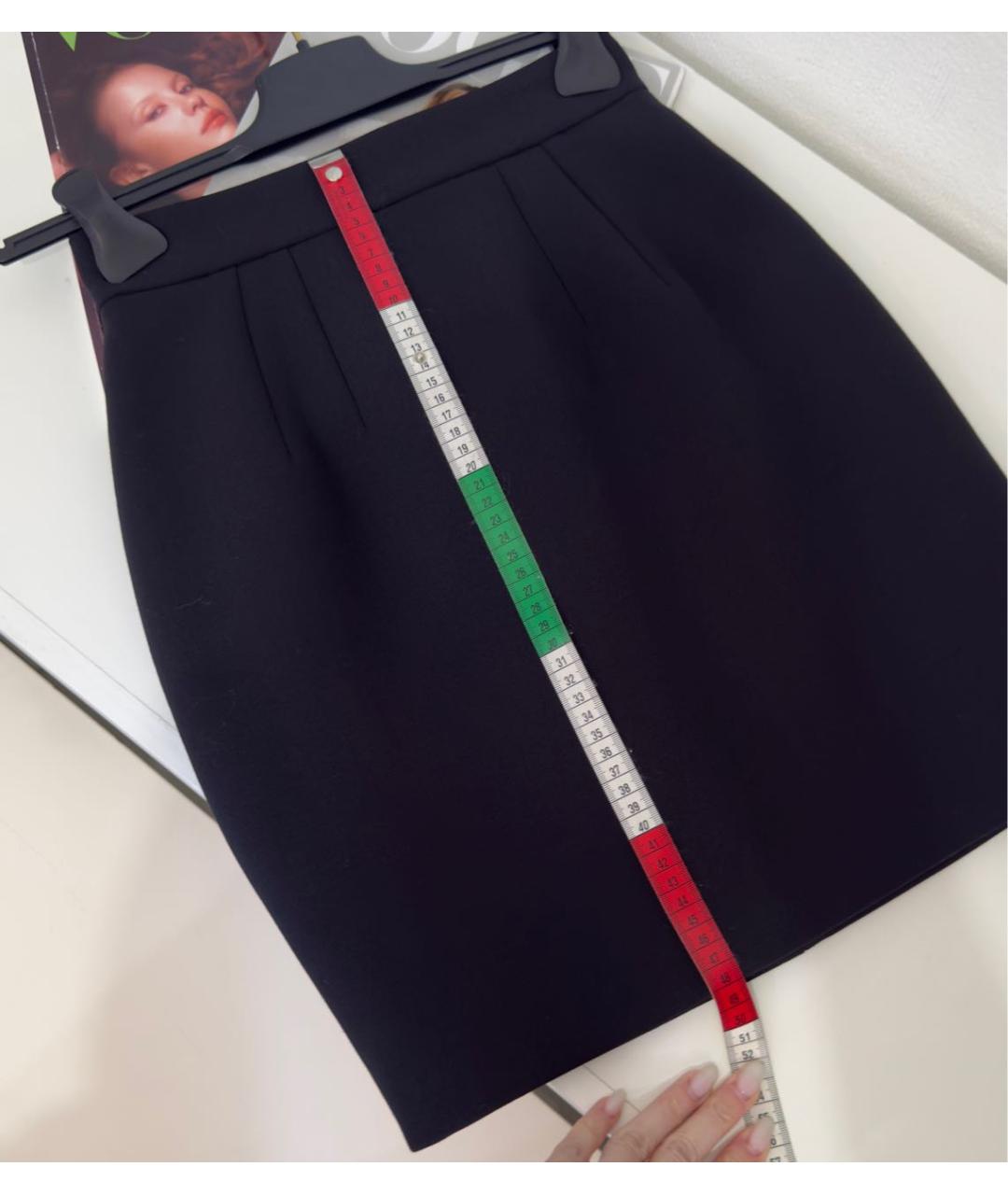 DOLCE&GABBANA Черная шерстяная юбка мини, фото 4