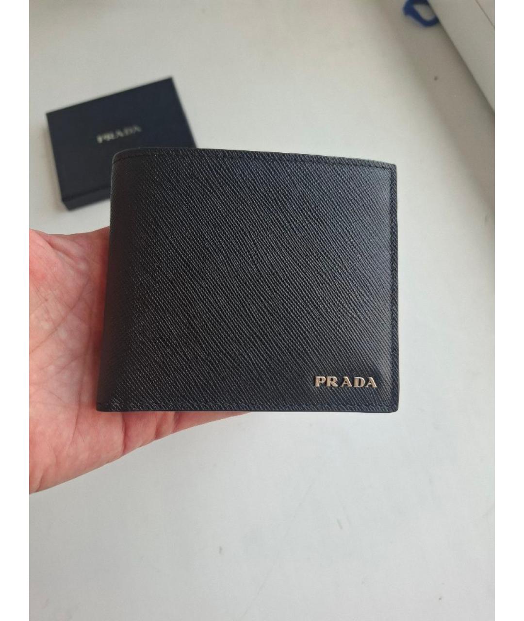 PRADA Черный кожаный кошелек, фото 6