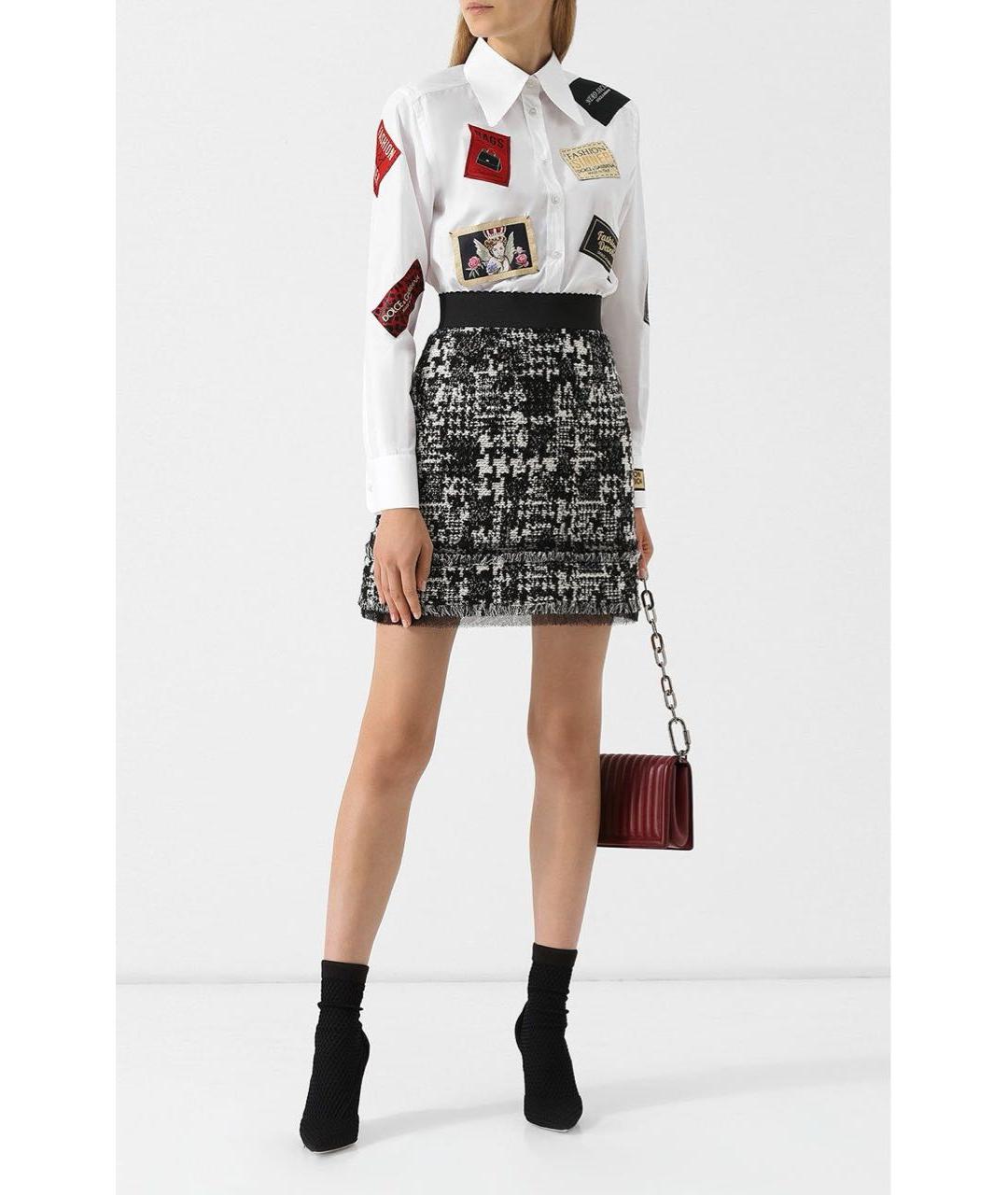 DOLCE&GABBANA Мульти твидовая юбка мини, фото 2
