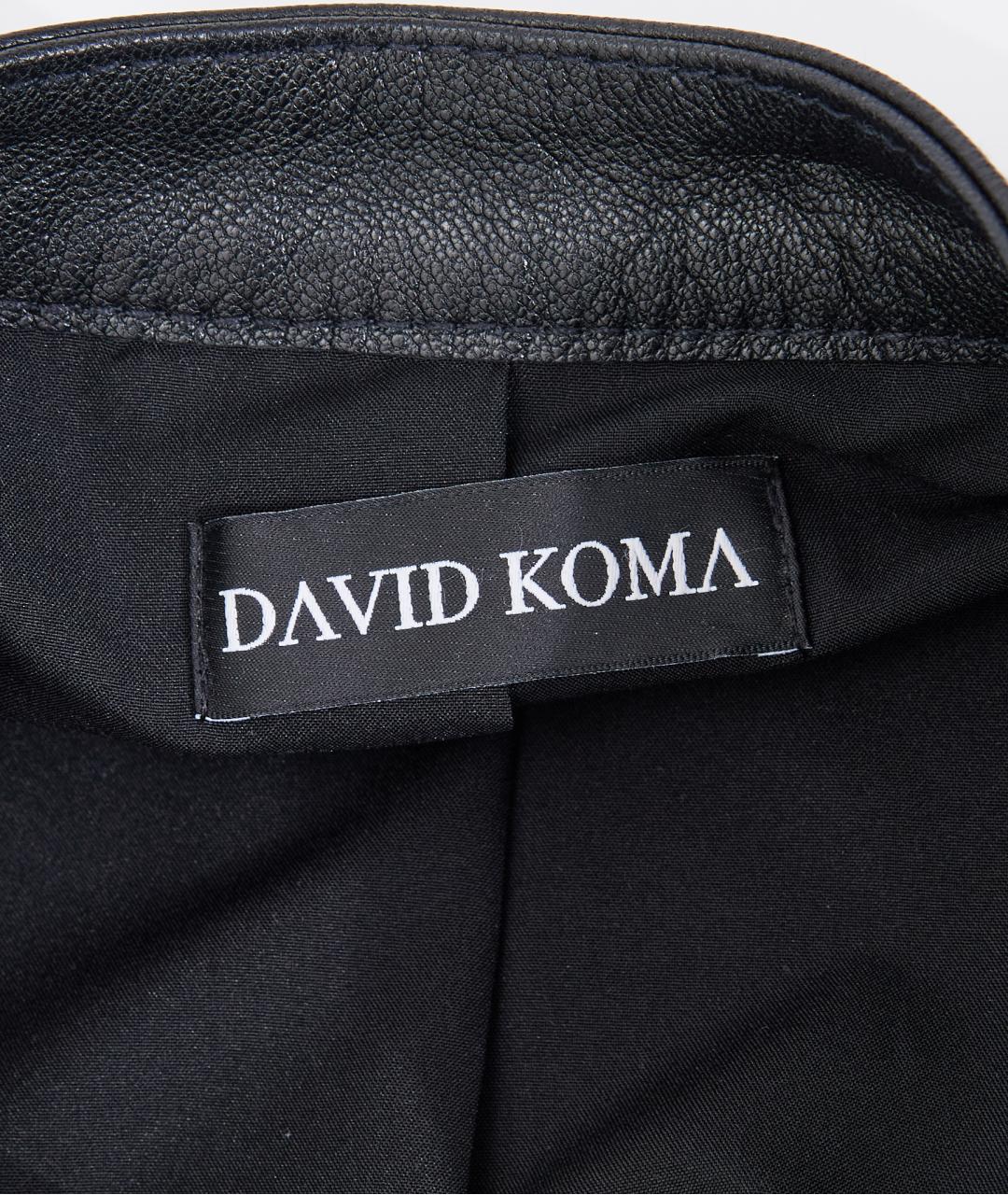DAVID KOMA Черная кожаная куртка, фото 3