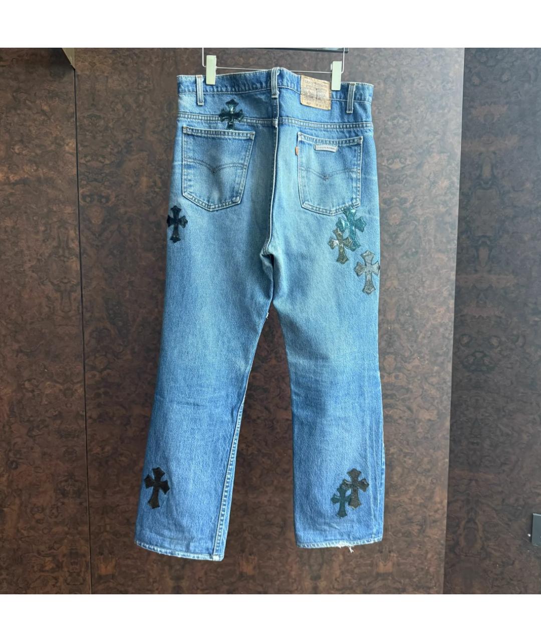 CHROME HEARTS Синие хлопковые прямые джинсы, фото 2