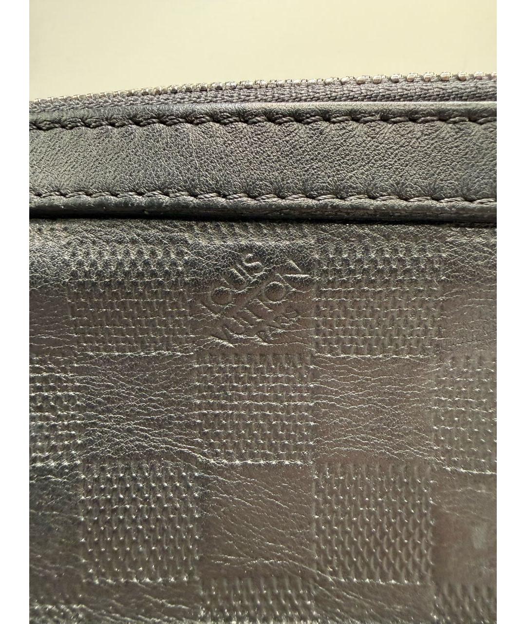 LOUIS VUITTON Черная кожаная сумка через плечо, фото 3