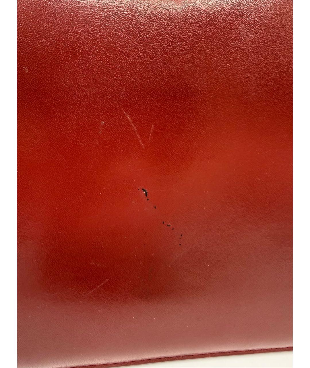 CARTIER Бордовая кожаная барсетка, фото 7