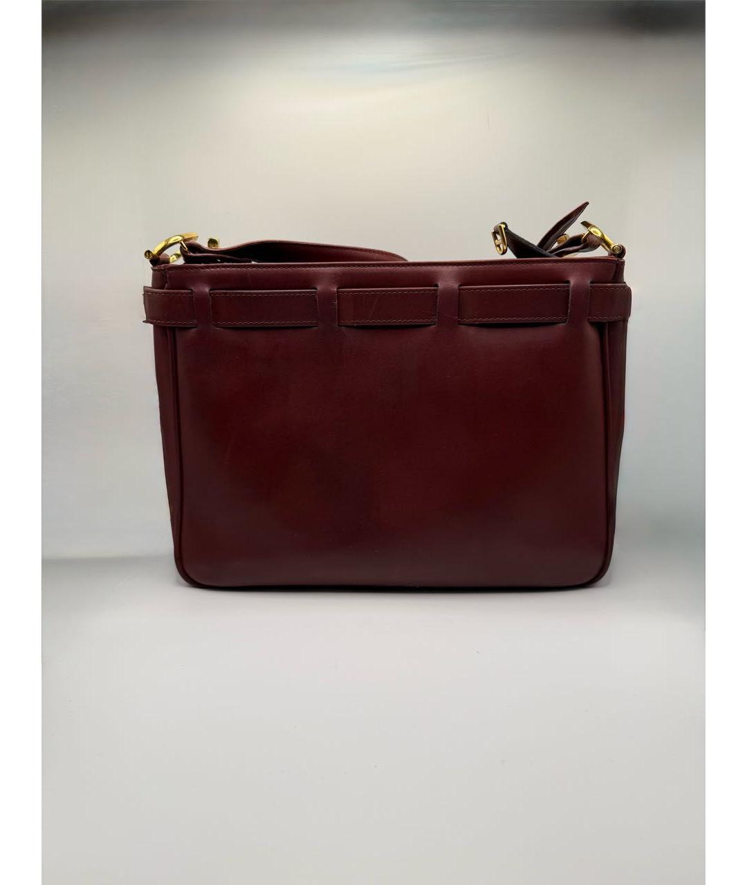 CARTIER Бордовая кожаная сумка через плечо, фото 4