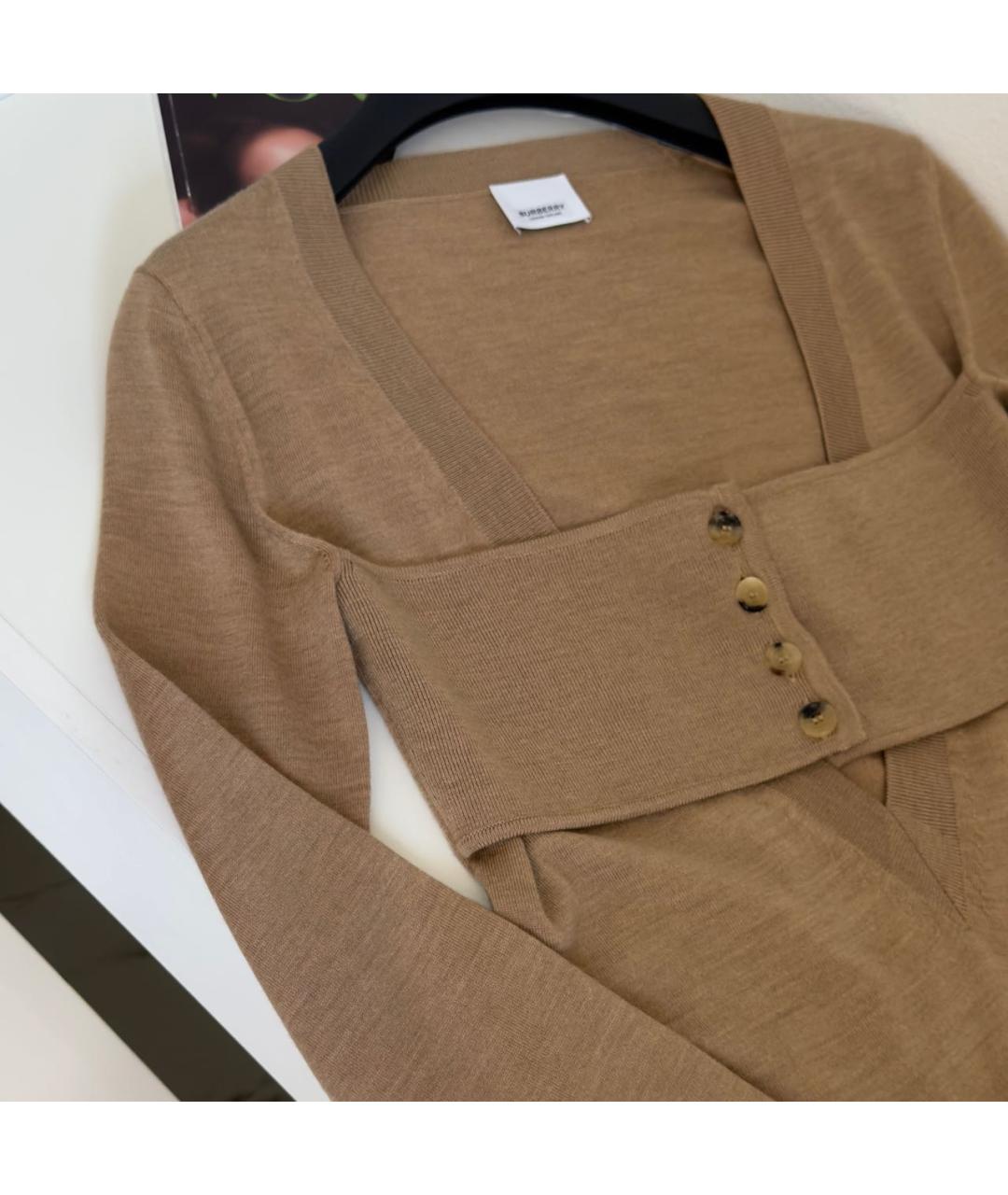 BURBERRY Бежевый шерстяной джемпер / свитер, фото 6