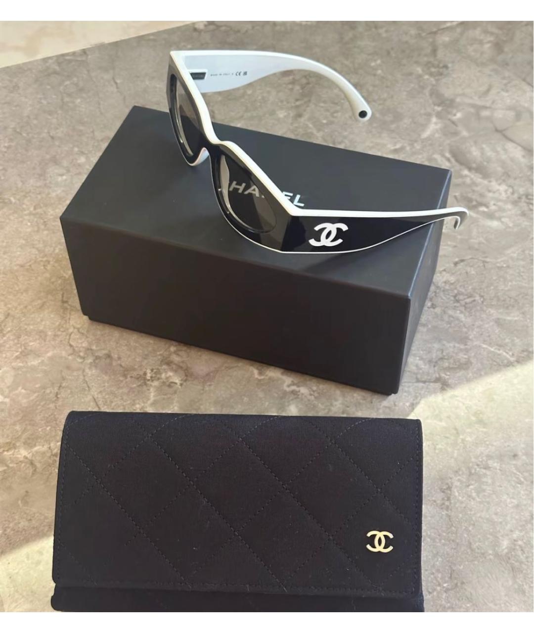 CHANEL Черные пластиковые солнцезащитные очки, фото 5
