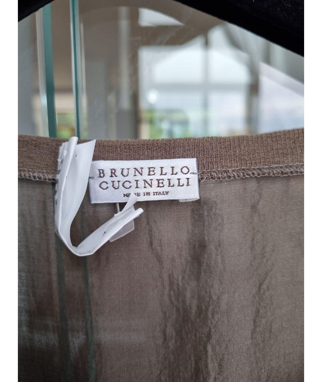 BRUNELLO CUCINELLI Бежевая хлопковая блузы, фото 3