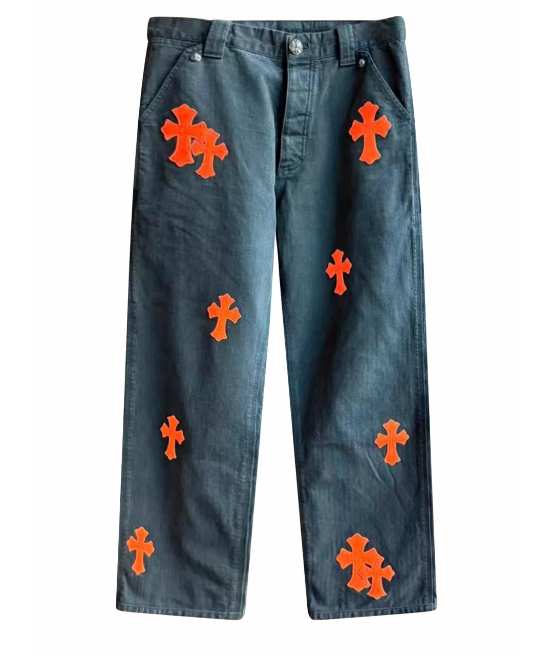CHROME HEARTS Темно-синие повседневные брюки, фото 1