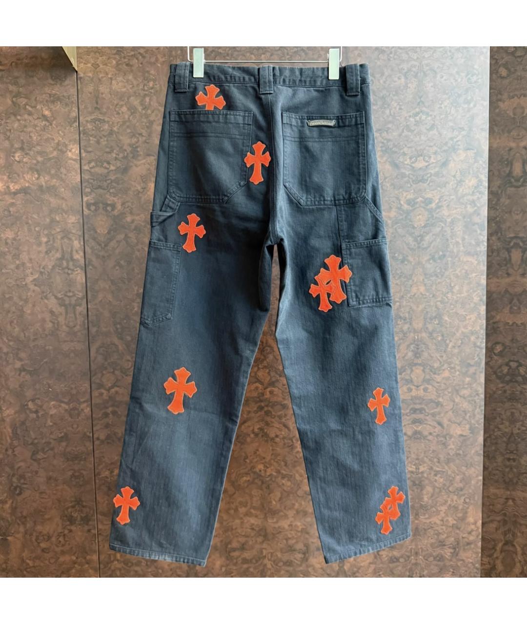 CHROME HEARTS Темно-синие повседневные брюки, фото 2