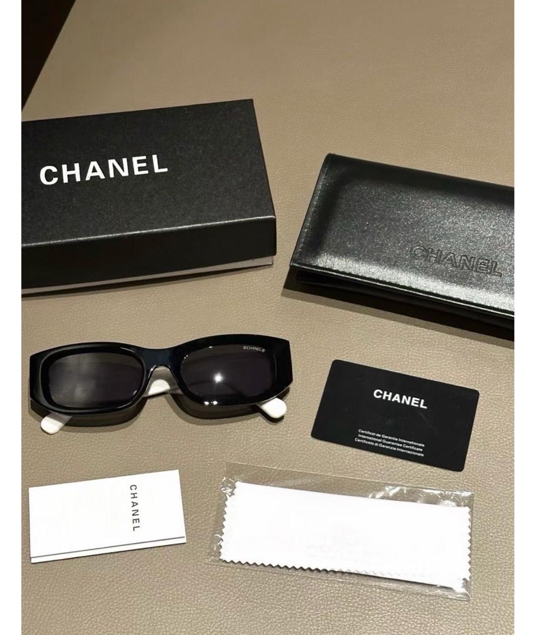CHANEL Черные пластиковые солнцезащитные очки, фото 5