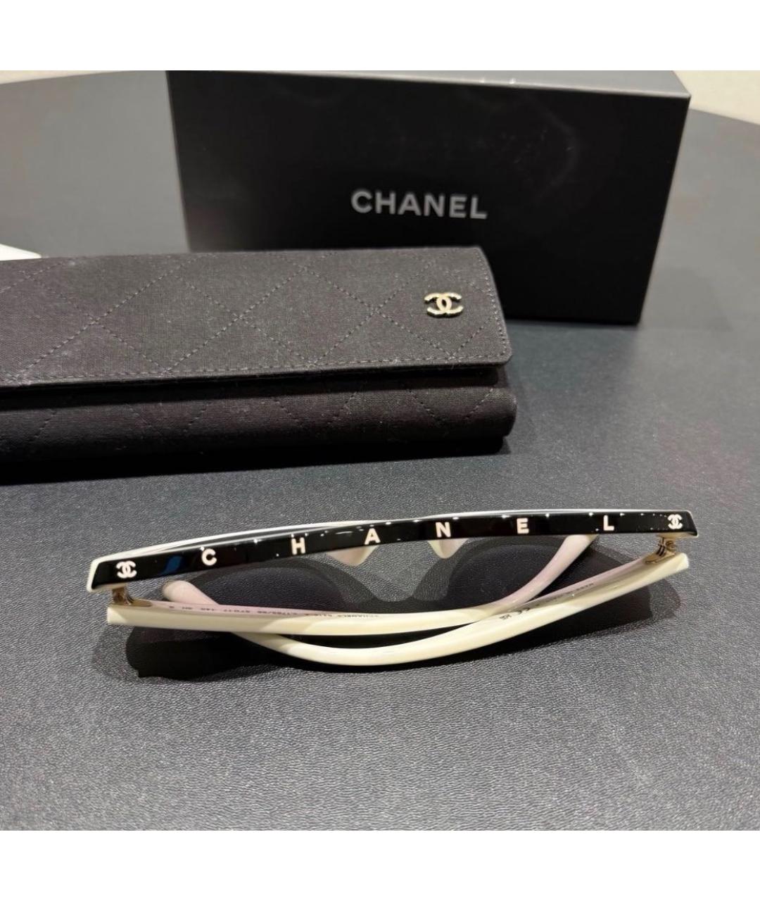 CHANEL Белые пластиковые солнцезащитные очки, фото 7