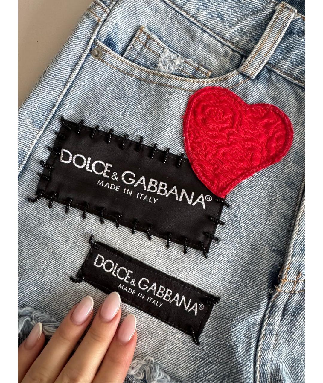 DOLCE&GABBANA Синие деним шорты, фото 4