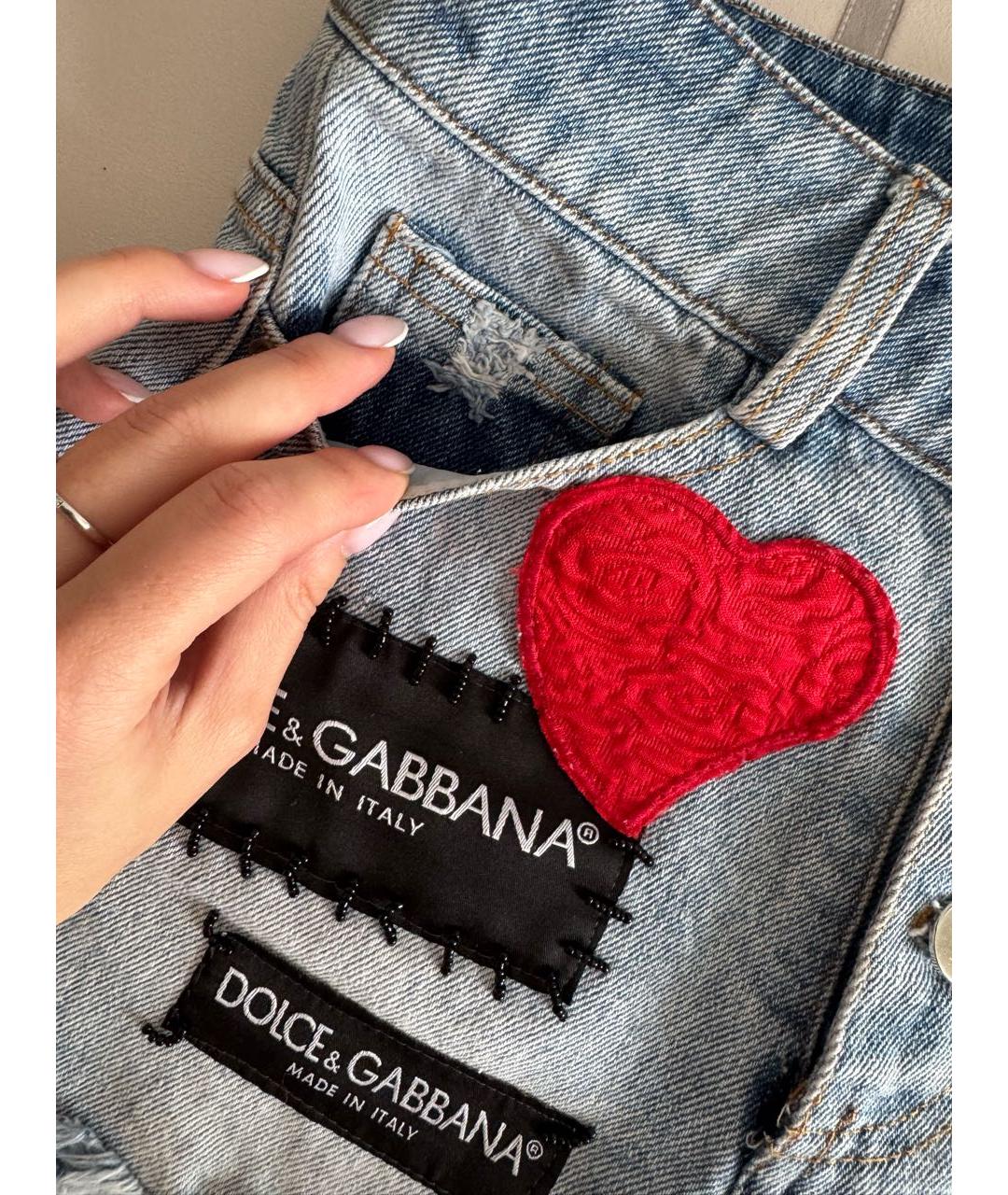 DOLCE&GABBANA Синие деним шорты, фото 5