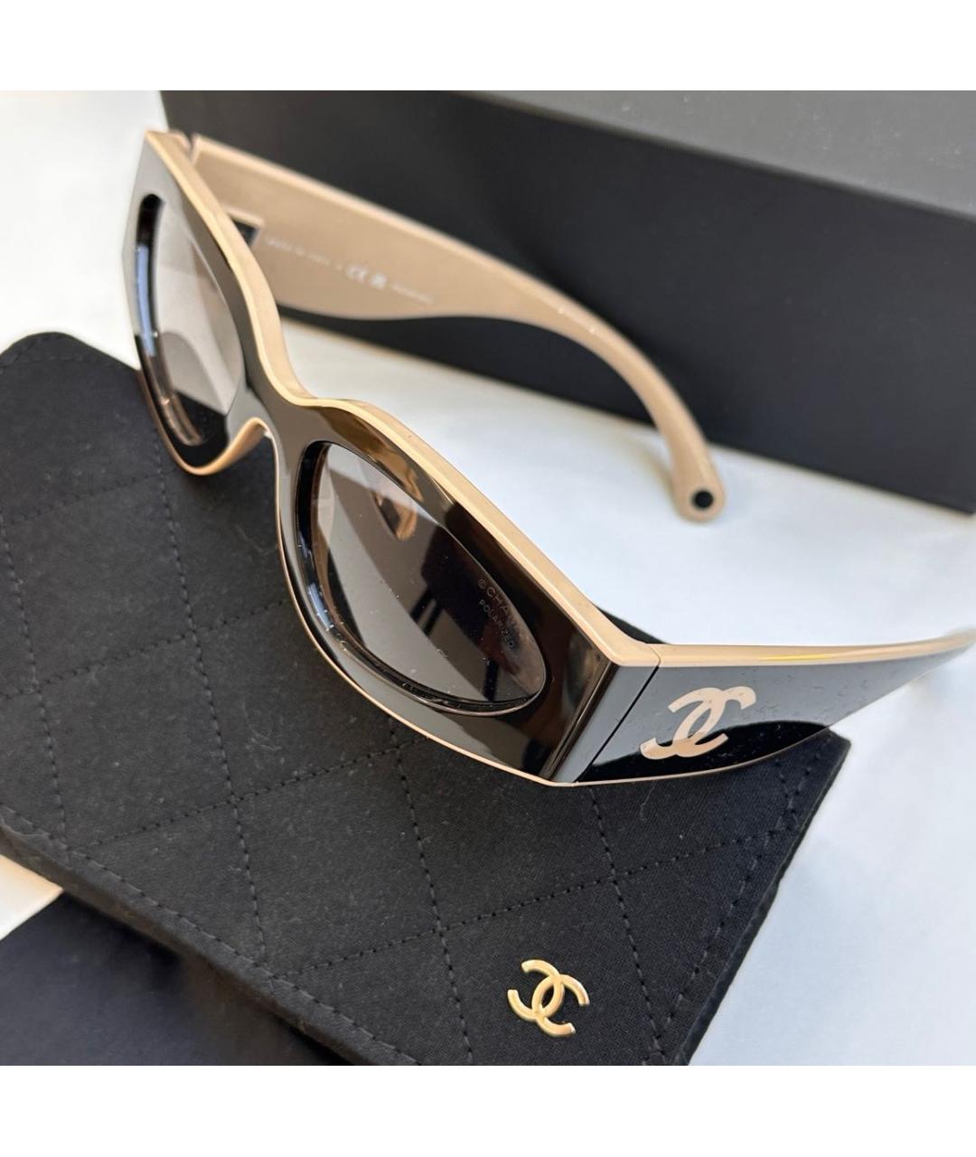 CHANEL Черные пластиковые солнцезащитные очки, фото 6