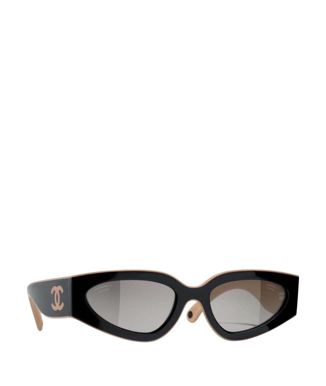 CHANEL Черные пластиковые солнцезащитные очки, фото 1