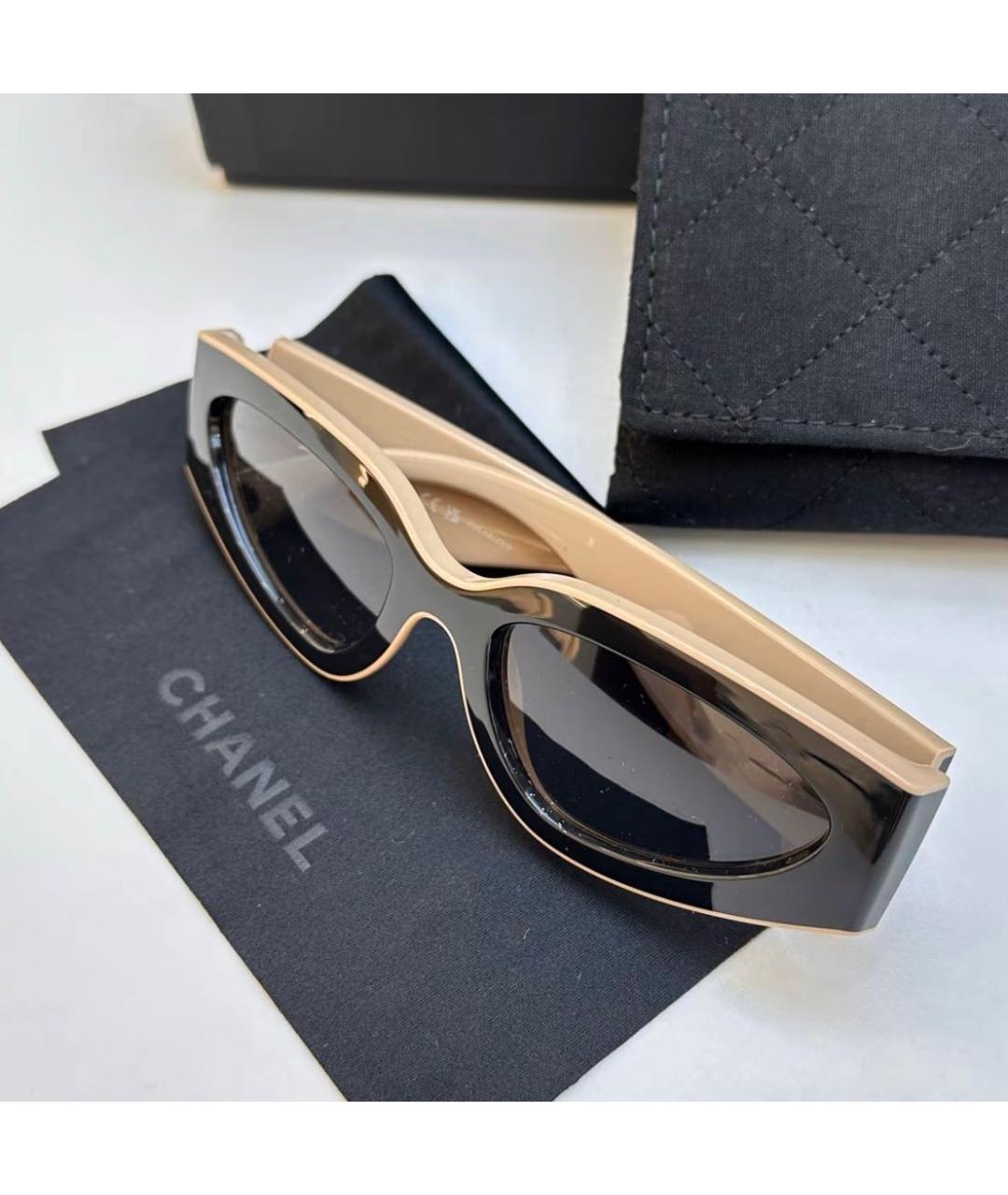 CHANEL Черные пластиковые солнцезащитные очки, фото 7