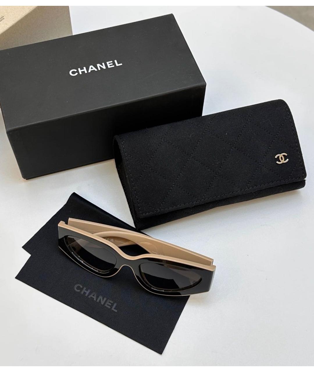 CHANEL Черные пластиковые солнцезащитные очки, фото 5