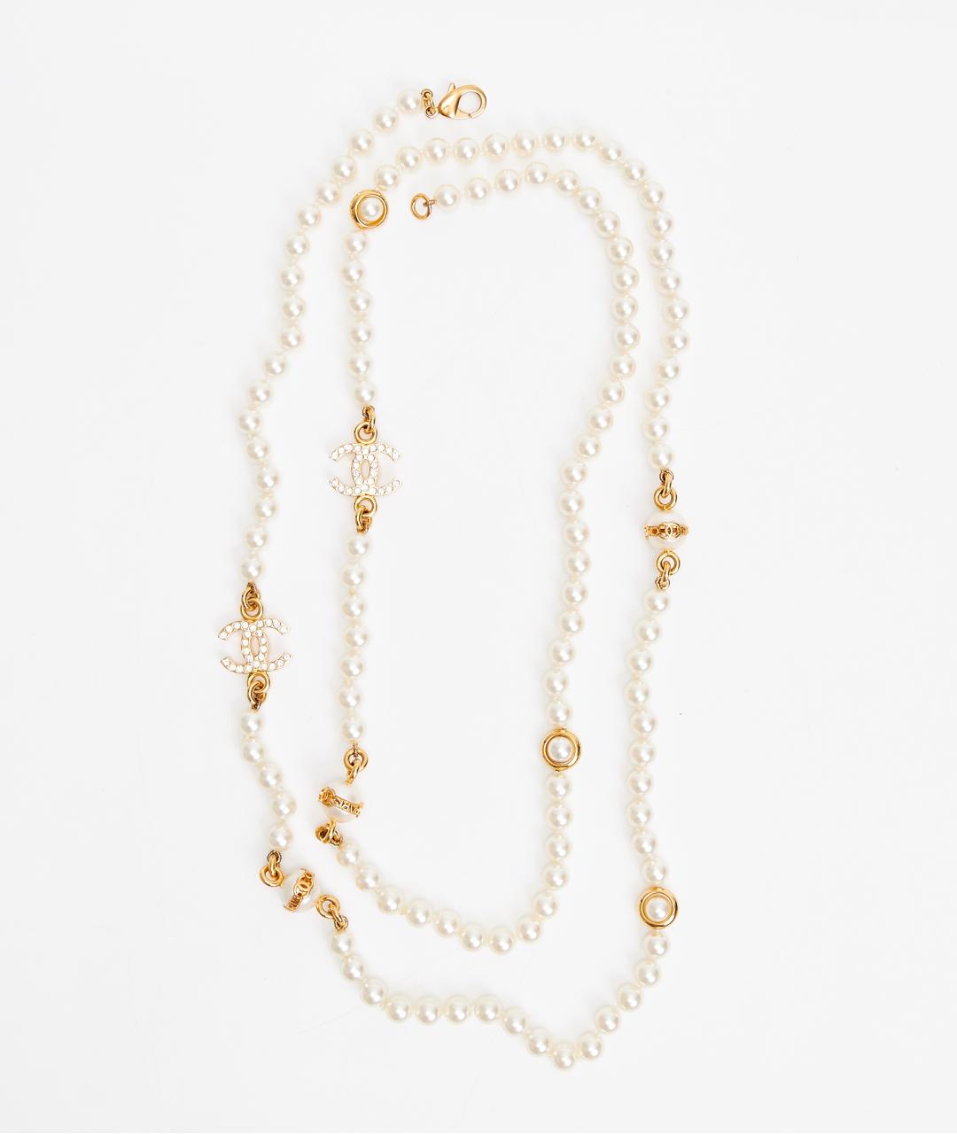 CHANEL Белое жемчужное колье, фото 3