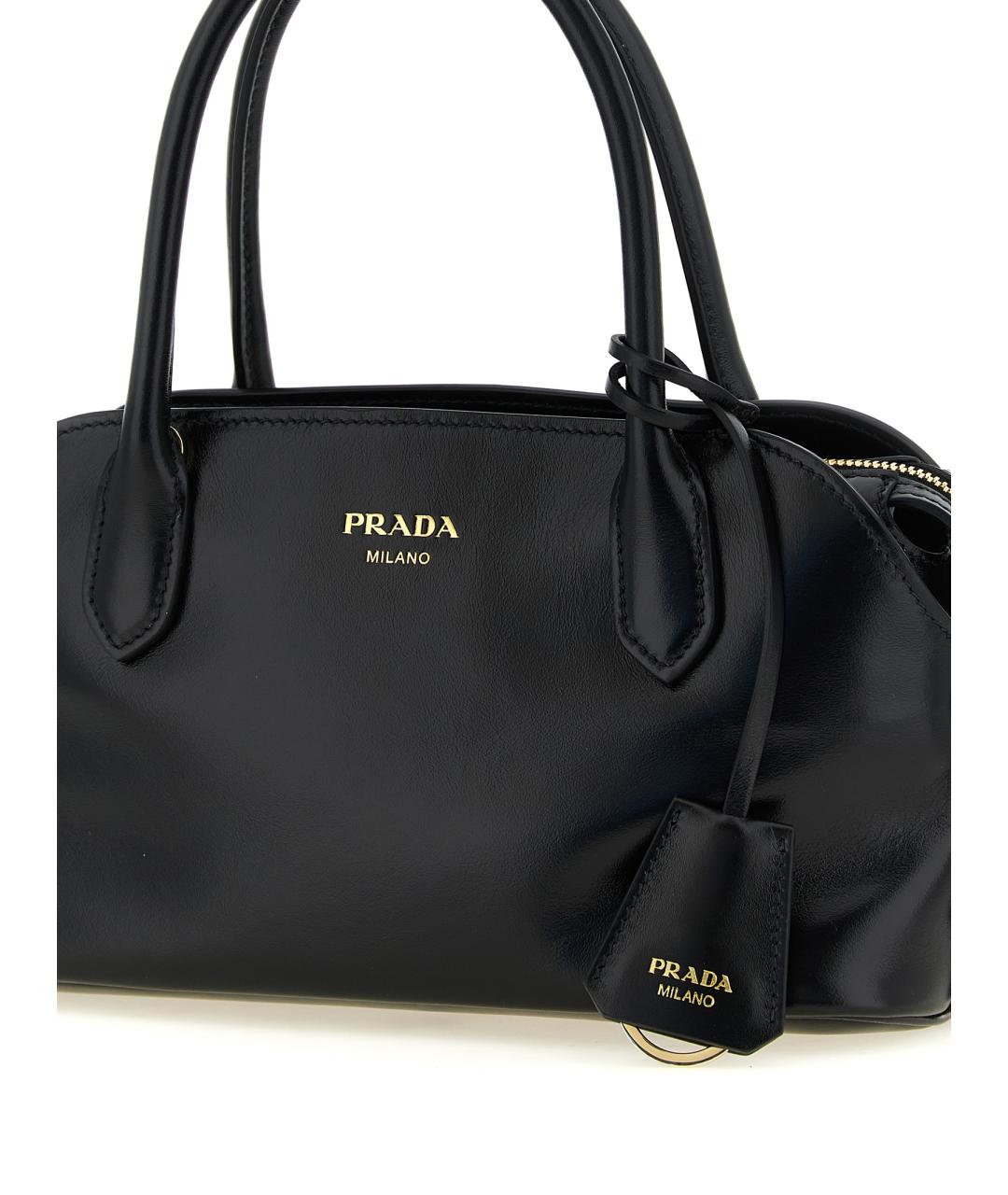 PRADA Черная кожаная сумка тоут, фото 3