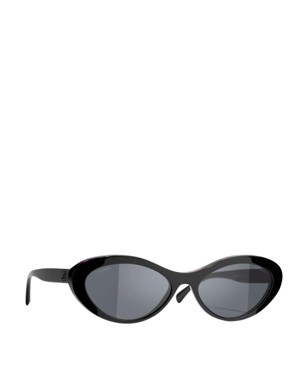 CHANEL Черные пластиковые солнцезащитные очки, фото 1