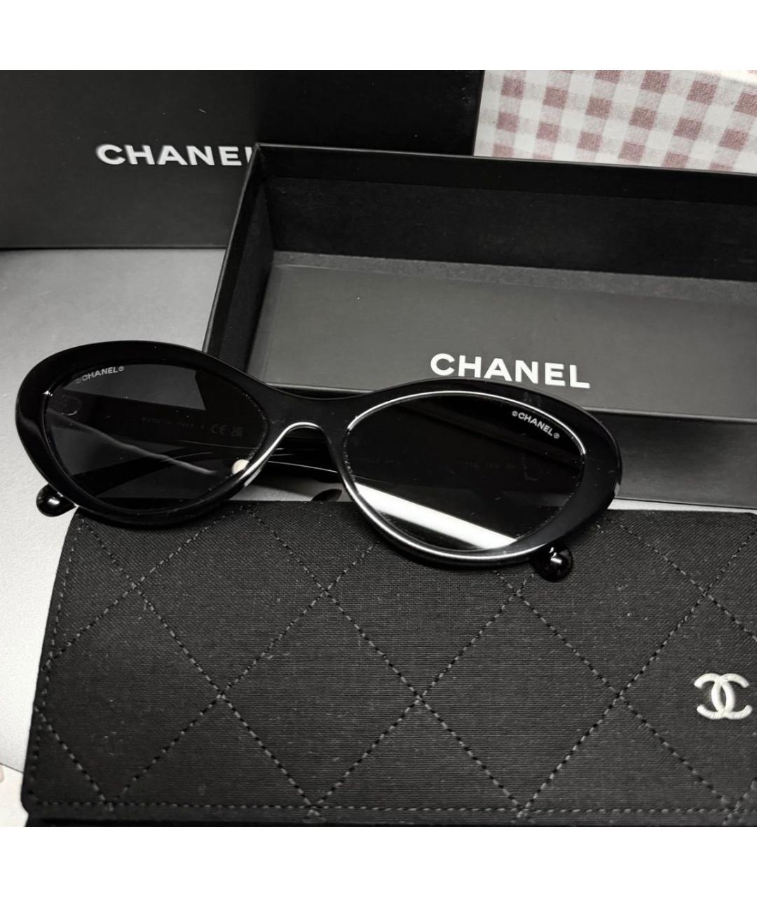CHANEL Черные пластиковые солнцезащитные очки, фото 5