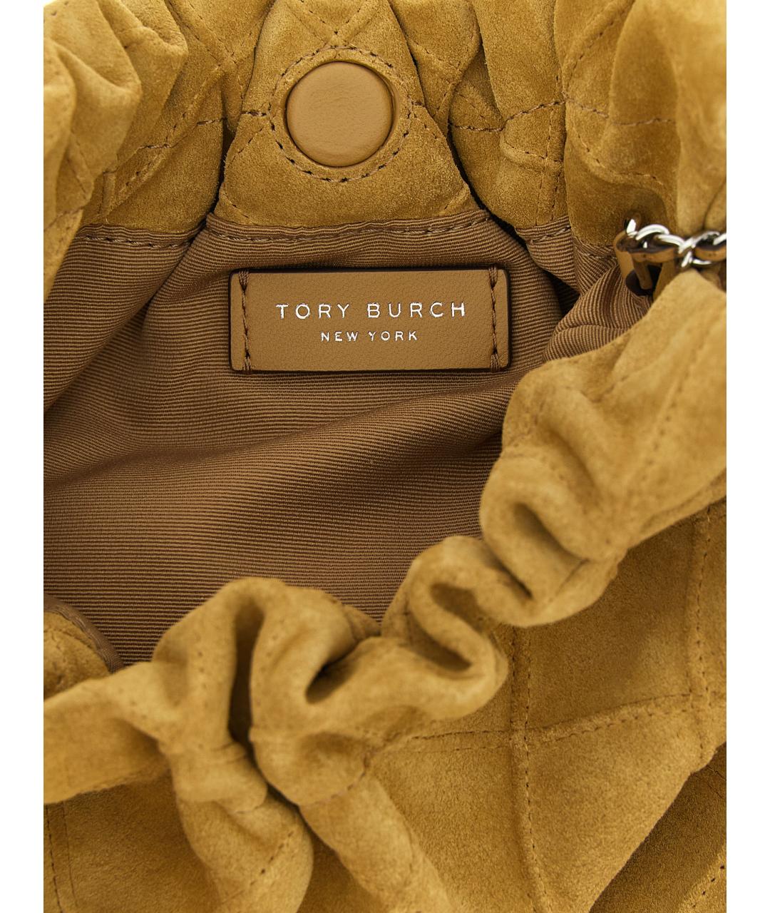 TORY BURCH Бежевая замшевая сумка через плечо, фото 4