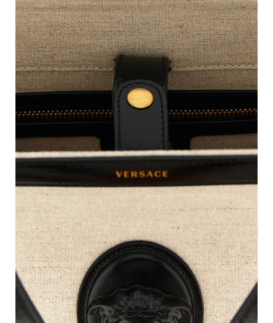 VERSACE Бежевая тканевая сумка тоут, фото 4
