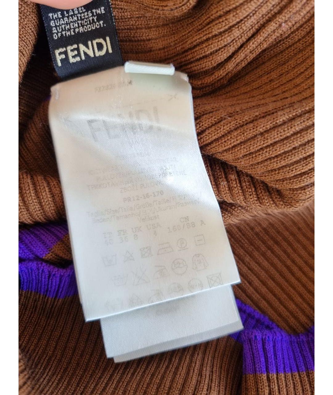 FENDI Коричневая водолазка, фото 7