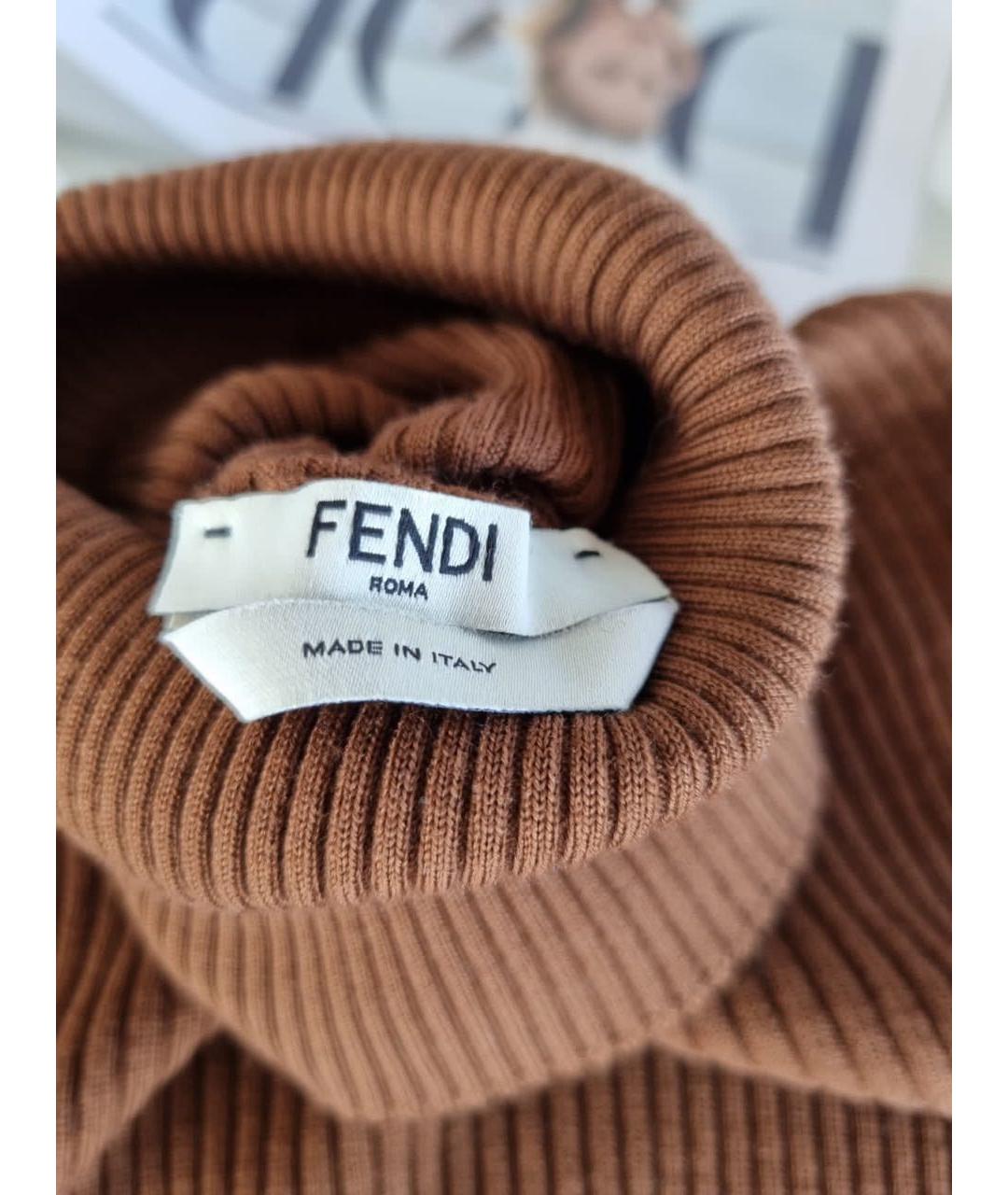 FENDI Коричневая водолазка, фото 3
