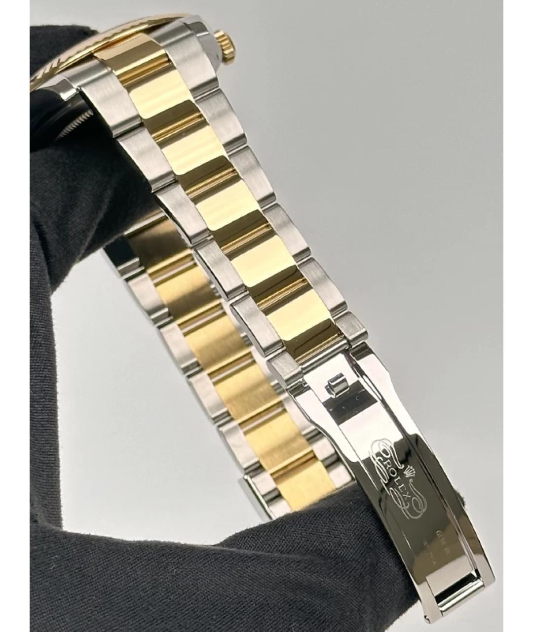 ROLEX Черные часы из желтого золота, фото 6