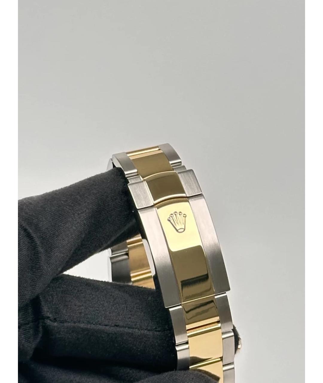 ROLEX Черные часы из желтого золота, фото 7