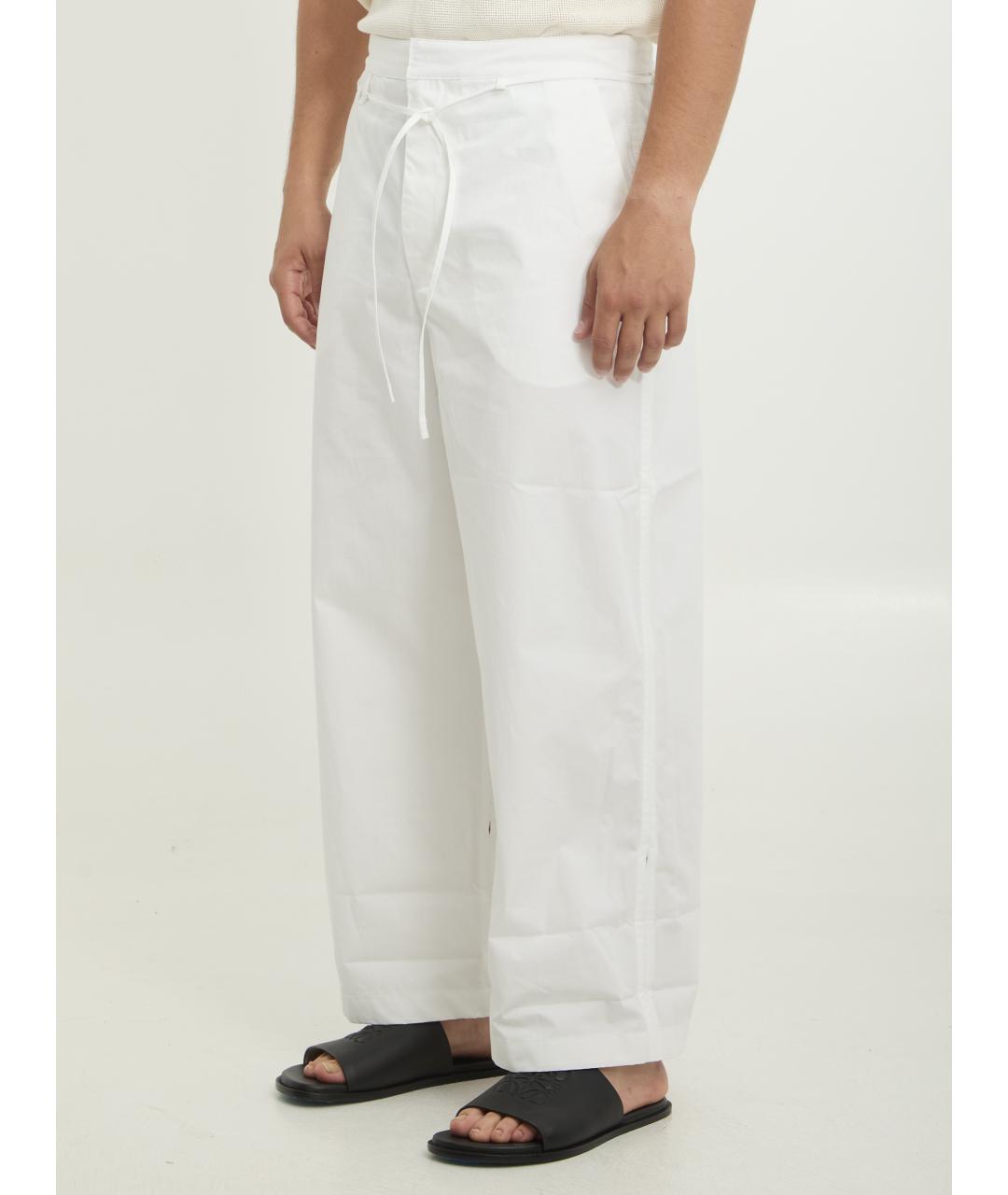 JACQUEMUS Белые хлопковые повседневные брюки, фото 2