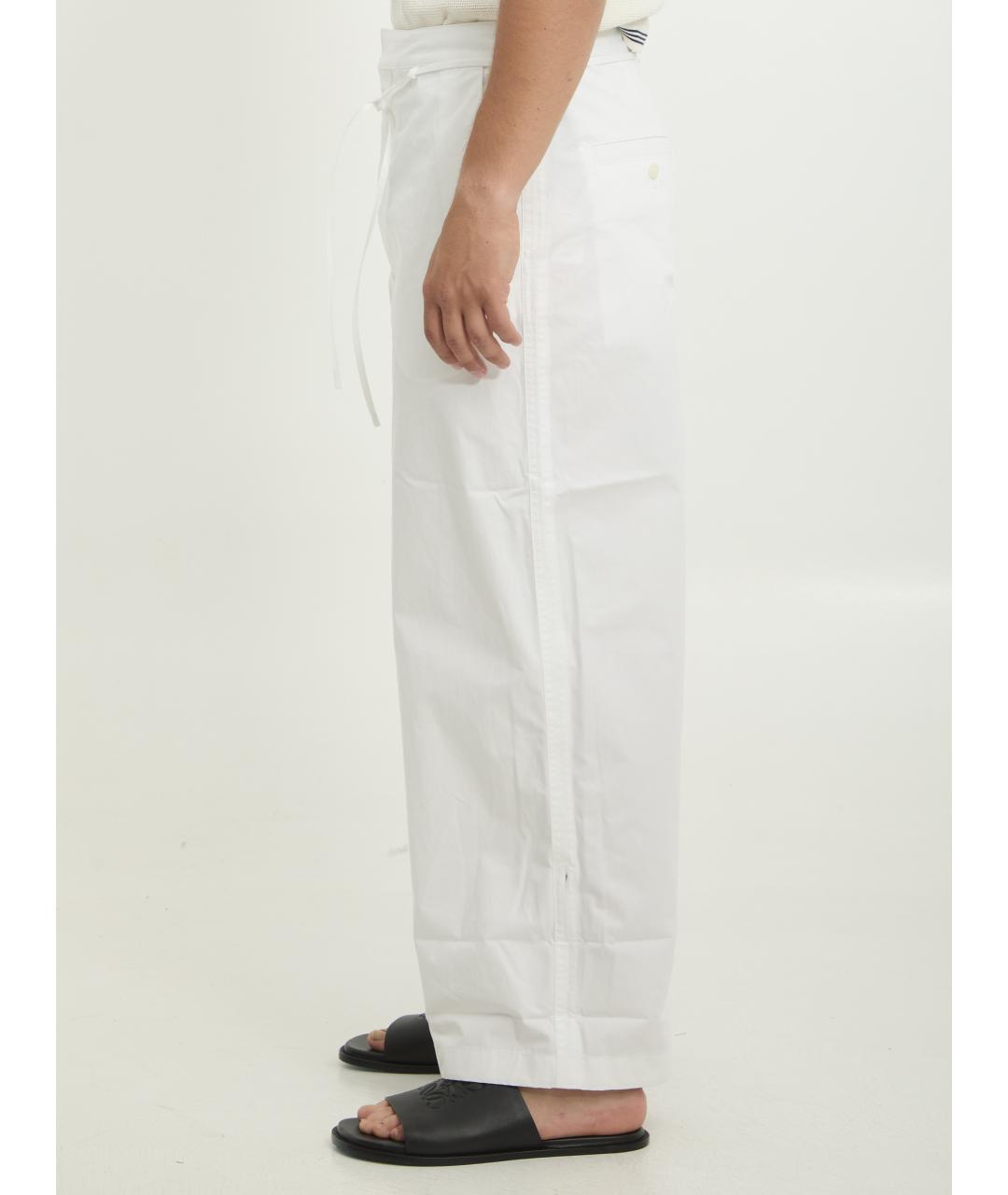 JACQUEMUS Белые хлопковые повседневные брюки, фото 3