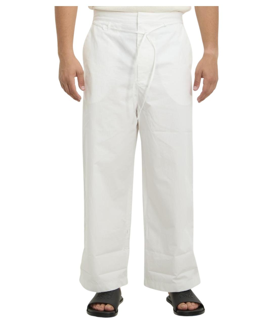JACQUEMUS Белые хлопковые повседневные брюки, фото 1