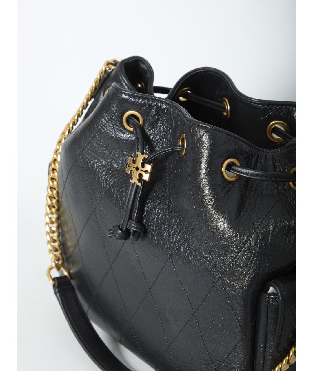 TORY BURCH Черная кожаная сумка через плечо, фото 4