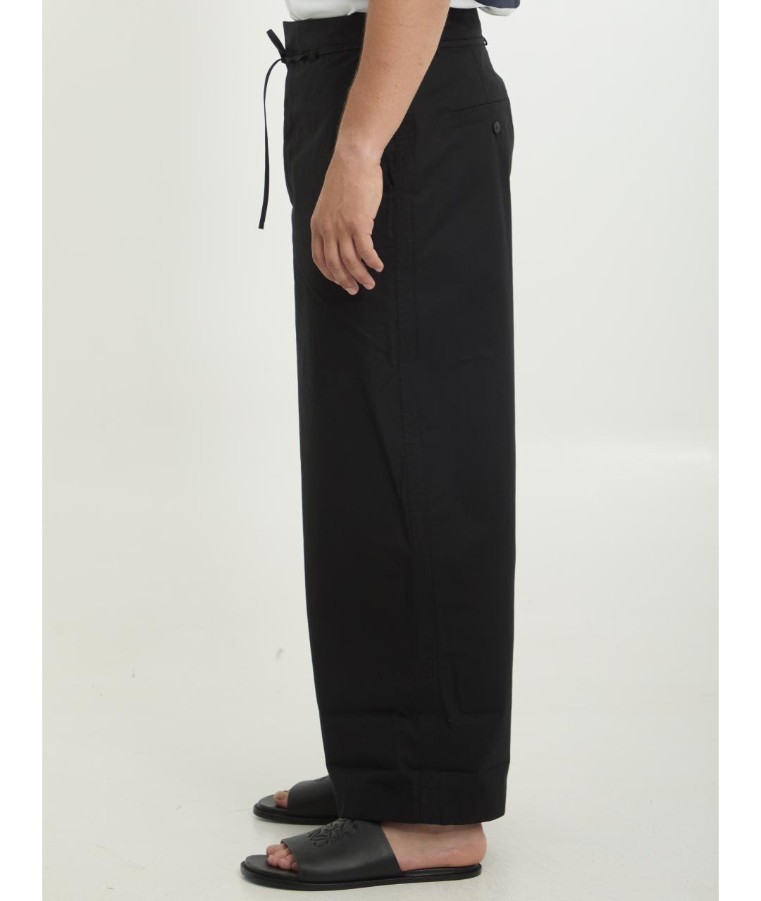 JACQUEMUS Черные хлопковые повседневные брюки, фото 3
