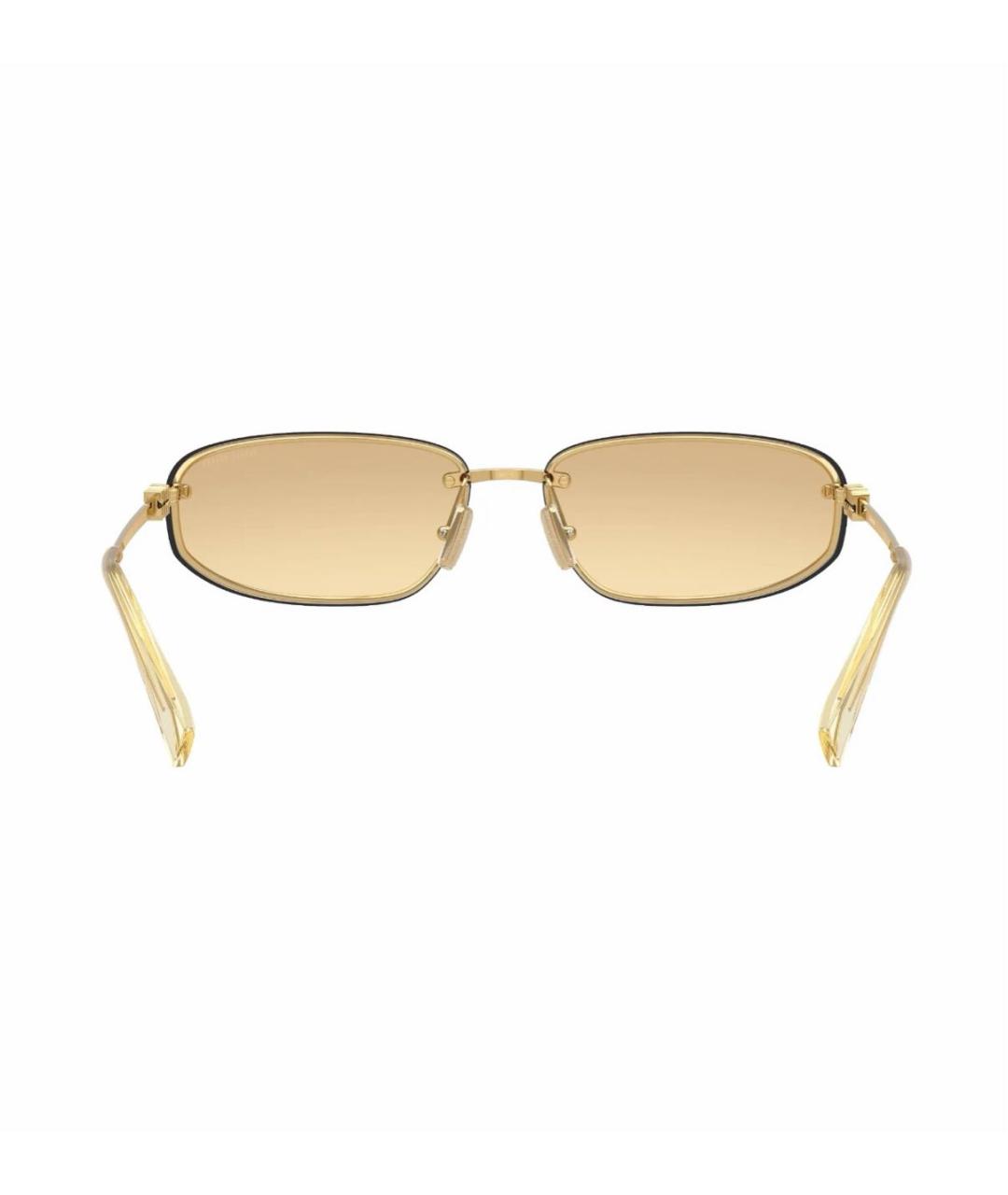 MIU MIU Золотые металлические солнцезащитные очки, фото 6