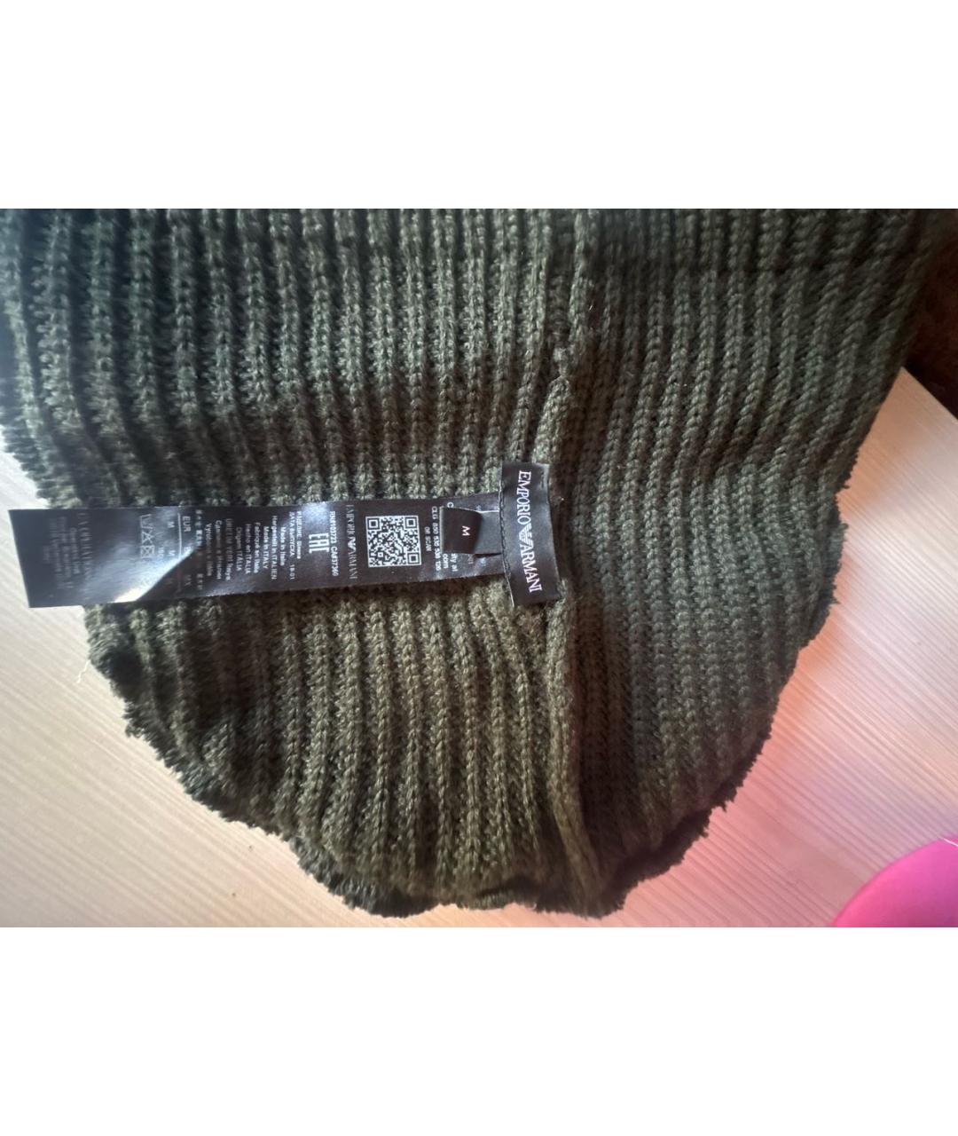 EMPORIO ARMANI Зеленая шерстяная шапка, фото 4