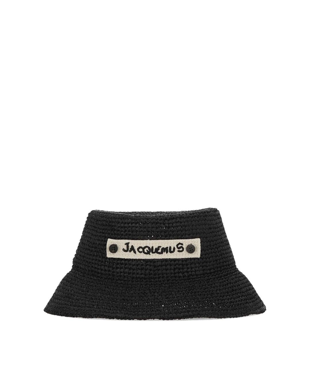 JACQUEMUS Черная соломенная панама, фото 1