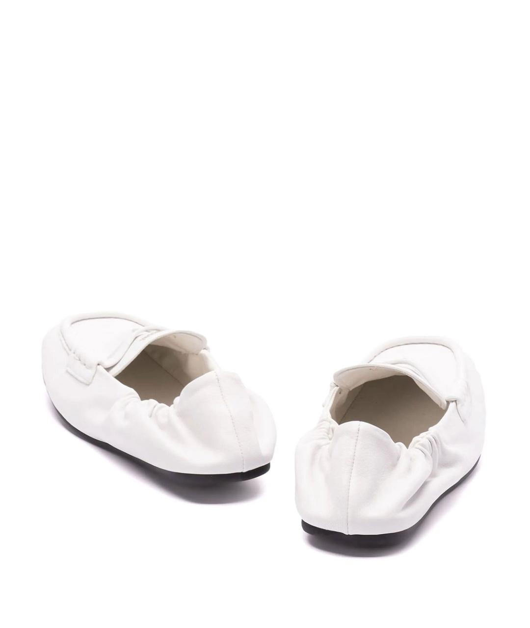 MIU MIU Белые кожаные лоферы, фото 3