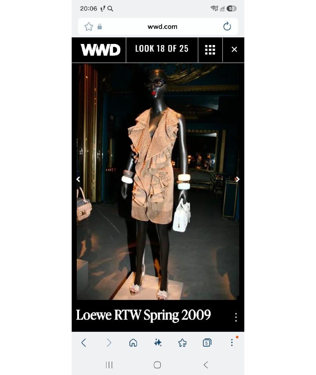 LOEWE Бежевое полиэстеровое коктейльное платье, фото 9